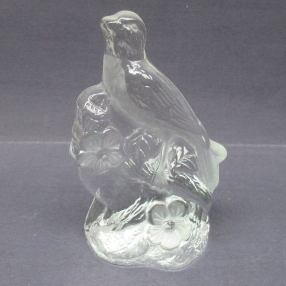 Viking Glass Vintage Crystal ROBIN with Flowers 7 inch high Book End - Single